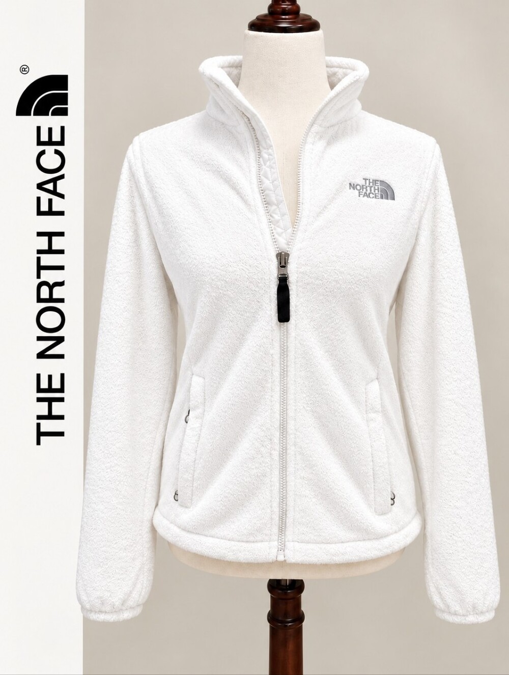 The North Face Women's White Glacier Teddy Fleece Zip Jacket